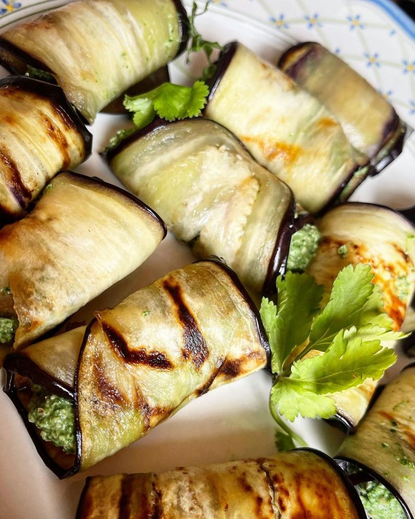 EGGPLANT ROULADE WITH NUTS AND HERBS, GEORGIAN STYLE